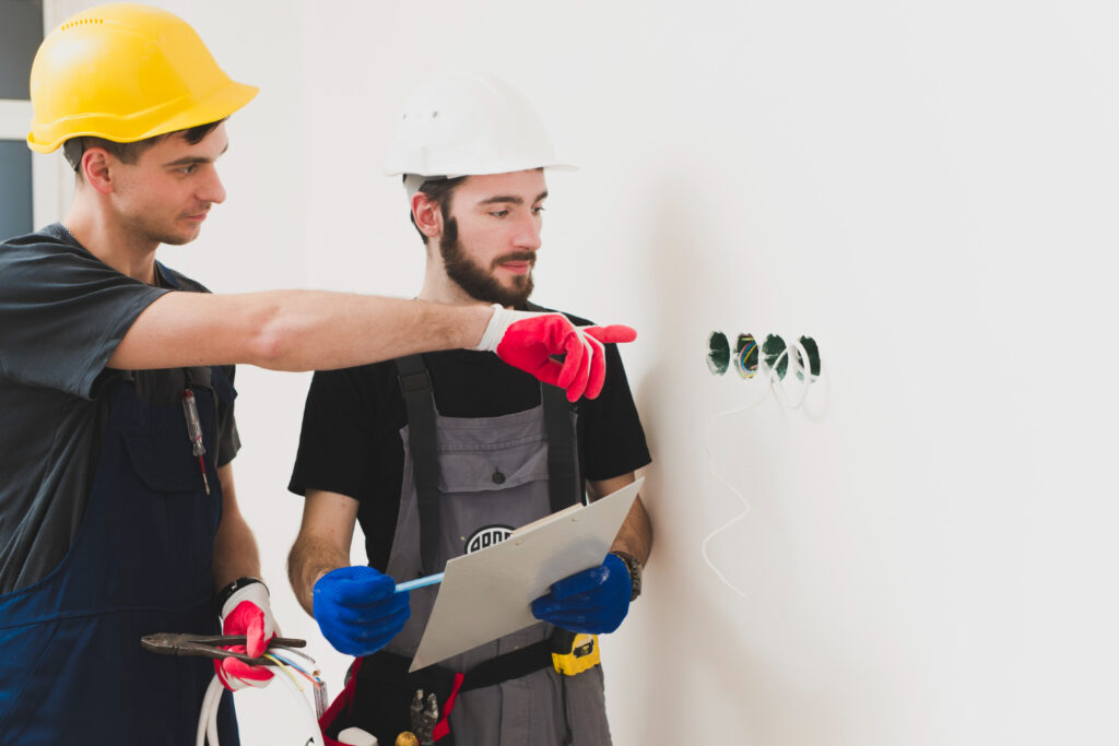 Electrician student learning wiring, installation, and electrical safety during practical training at Apex Community College.