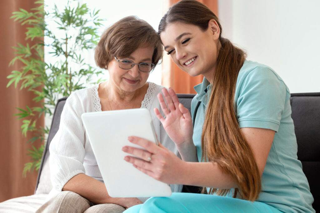 Live-in Caregiver student providing compassionate home care and daily living assistance during practical training.